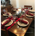 Reador Wholesale Cotton Red and Black Plaid Classic Design Table Runner for Dinner Christmas Holiday Birthday Party Table